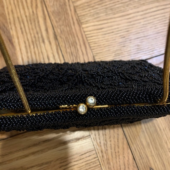 Vintage Black Hand Made Evening Bag - Picture 4 of 10